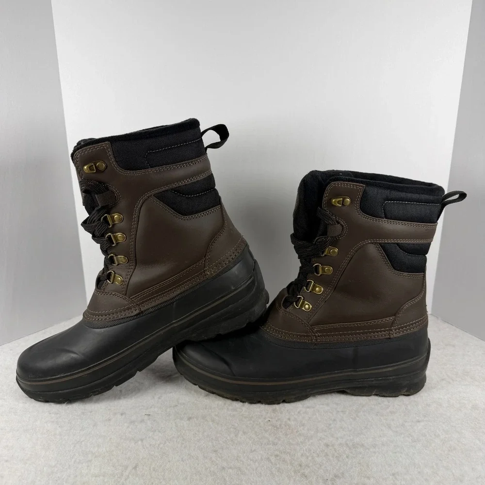 Khombu Kenny Men's‎ Winter Boots Size 9 Brown Black Waterproof Snow Duck Boots